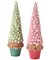 Contemporary Home Living Set of 2 Frosted Cupcake Christmas Tree Tabletop Decorations 12.5"